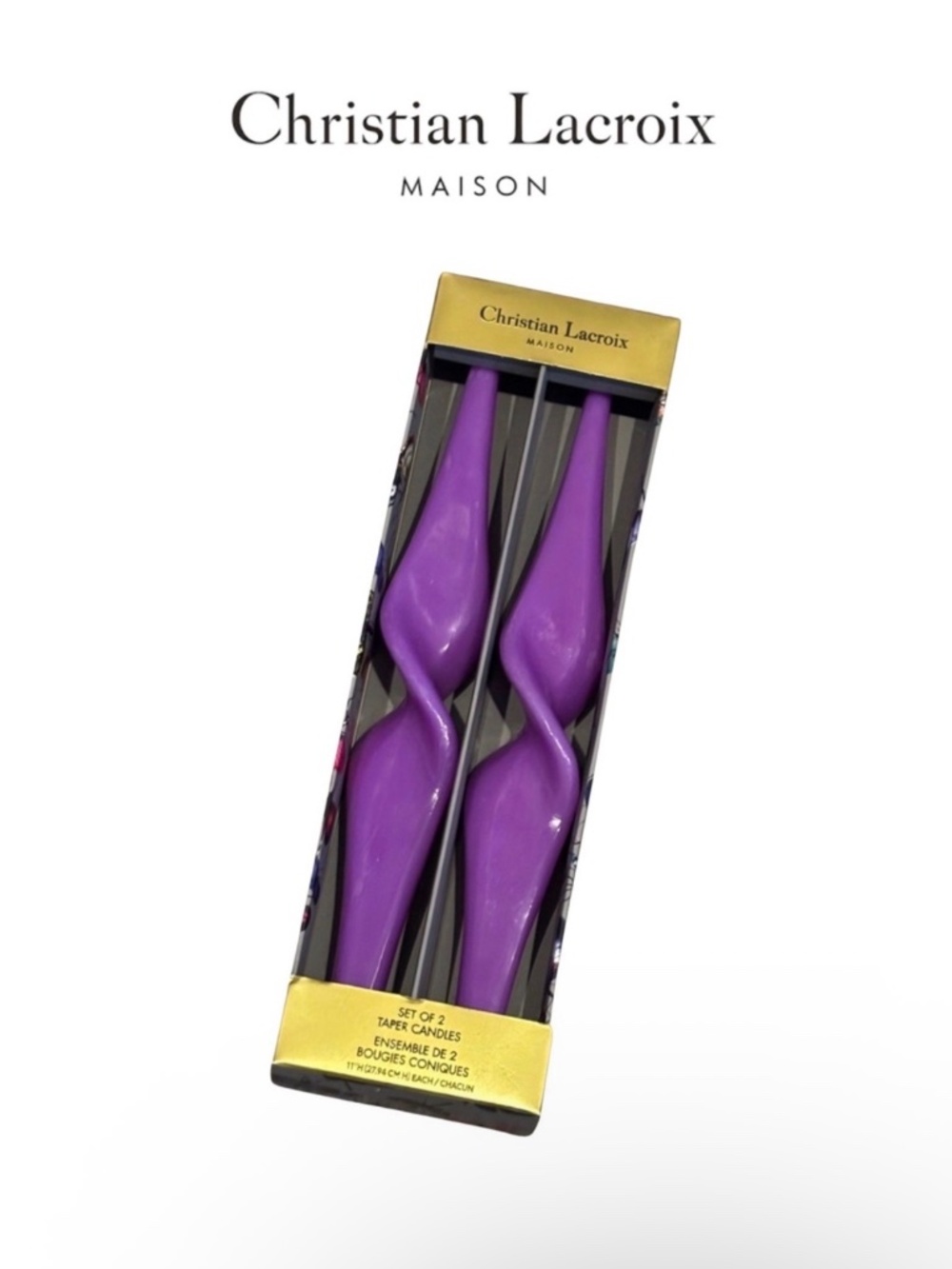 Christian Lacroix Maison Purple Twisted Taper Candle Set